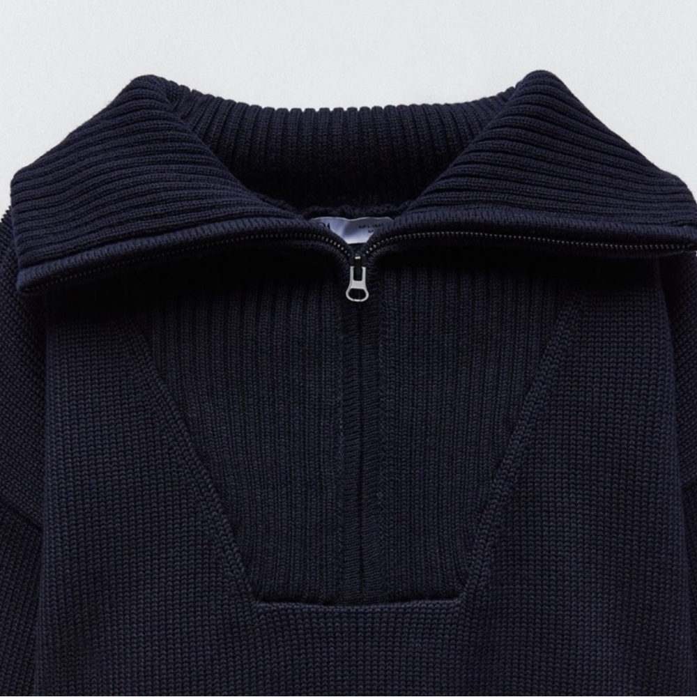Zara Heavy Knit Zip Sweater - Picture 3 of 8